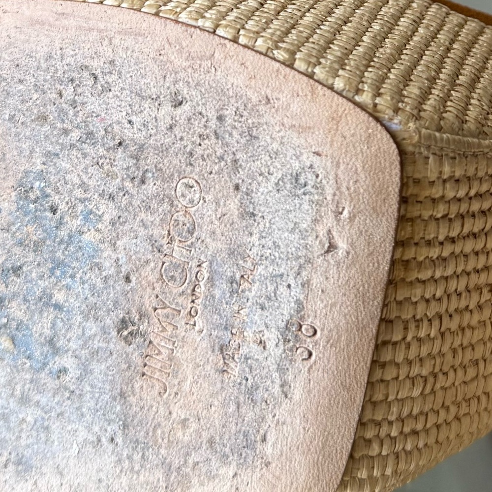 EUC JIMMY CHOO Gaia 140 suede platform sandals $995 38 - Picture 12 of 15